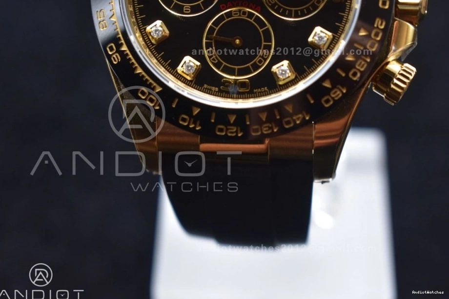 V Diamonds Clean 1:1 Edition Best SA4130 Dial Oysterflex Daytona on Timeless Black Strap Rubber 416 116518 0125